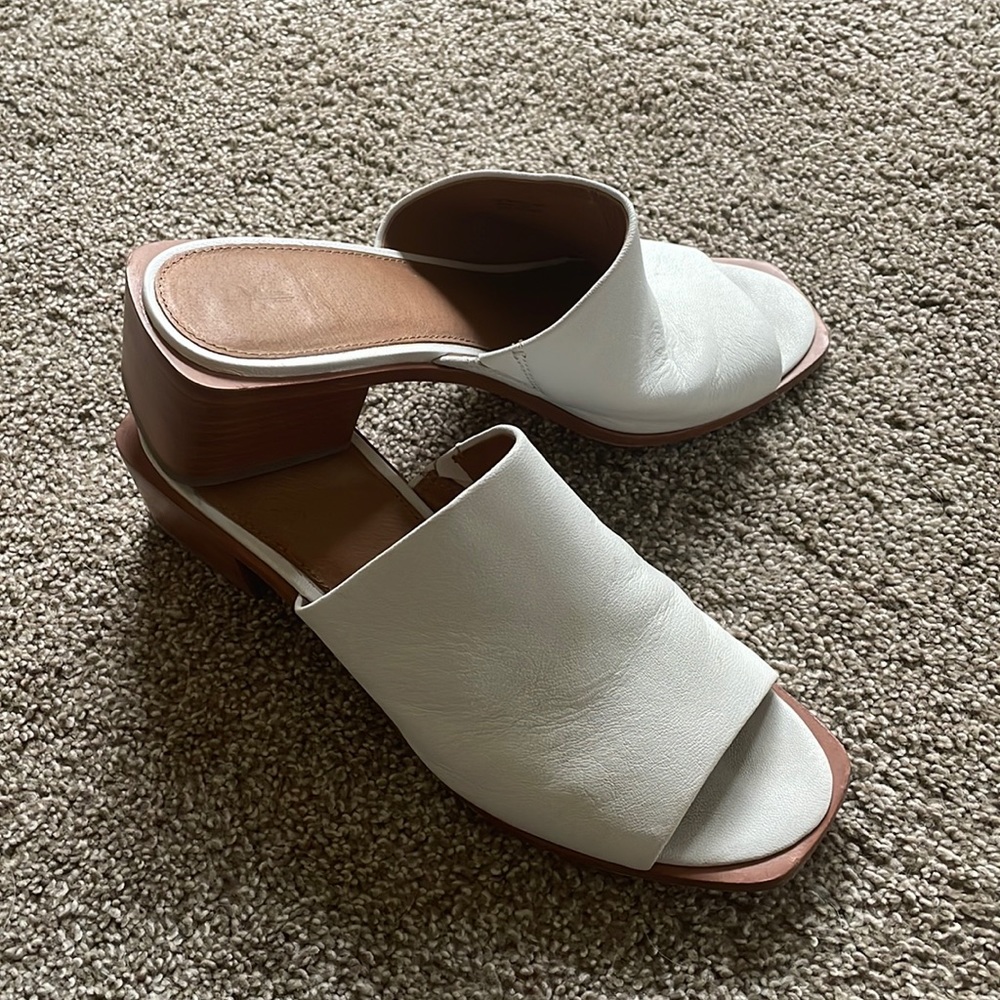 Frye White Mules